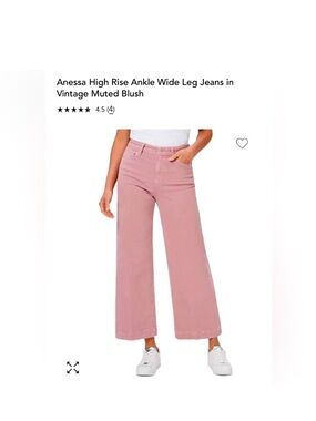 PAIGE Anessa Wide Leg Jeans in Muted Blush Pink